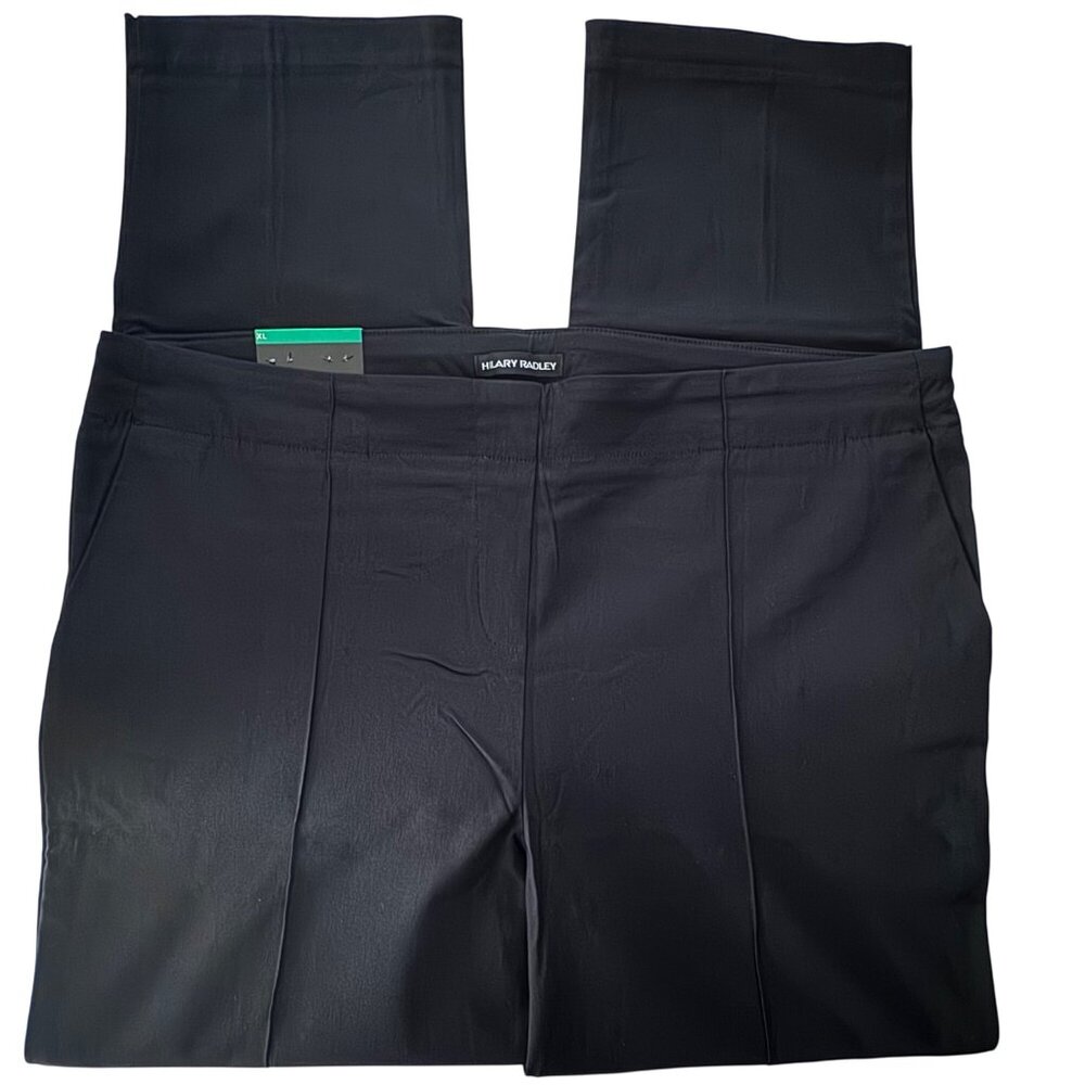 Hilary Radley XL Mid Rise Black Slim Leg Pants 29" Inseam Built-In Tummy Control